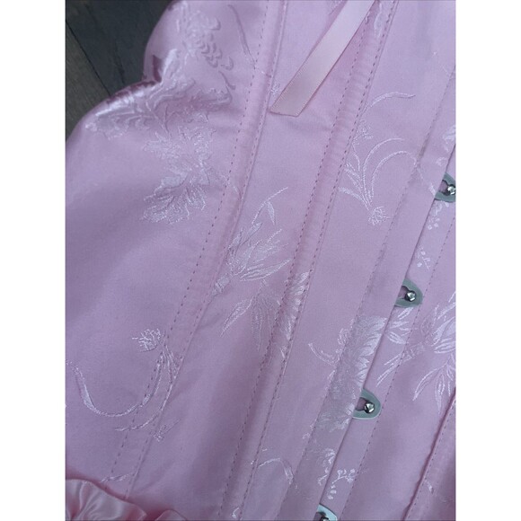 Satin Corset Shapeware Cosplay Steampunk Pirate Fairy Goth Size XS NWOT Pink - Picture 3 of 8
